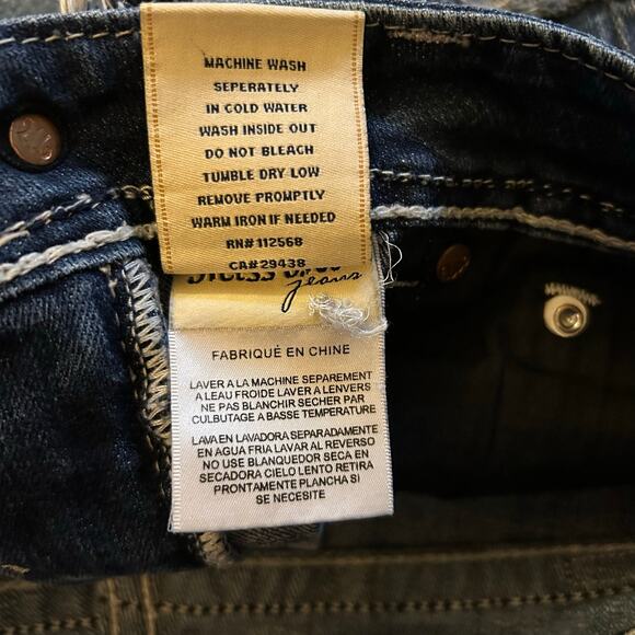 Miss Me Blue Denim Mid Rise Shorts 29" Waist Embroidered Leather Patch JW5416H - Picture 5 of 7